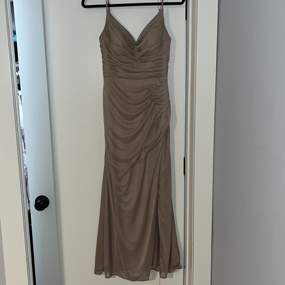 Azazie Deandra Taupe Bridesmaid Dress - Picture 8 of 16